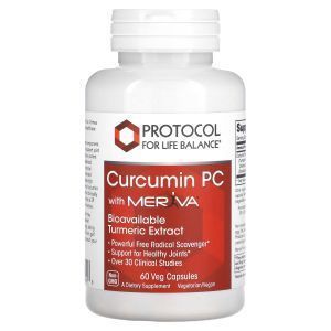 Фитосомы куркумина, Curcumin Phytosome, Protocol for Life Balance, 500 мг, 60 кап.