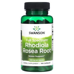 Родиола розовая, Rhodiola Rosea Root, Swanson, 400 мг, 100 капсул
