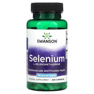 Селен (L-Селенометионин), Selenium, Swanson, 100 мкг, 200 капсул