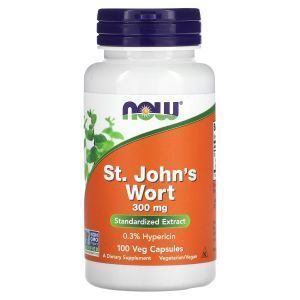 Зверобой, St. John's Wort, NOW Foods, 300 мг, 100 вегетарианских капсул
