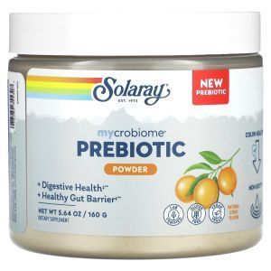 Пребиотик Микробиом, Mycrobiome Prebiotic, Solaray, порошок, вкус цитрусовый, 160 г