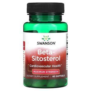 Бета-ситостерол, Beta-Sitosterol, Swanson, максимальная сила, 60 гелевых капсул
