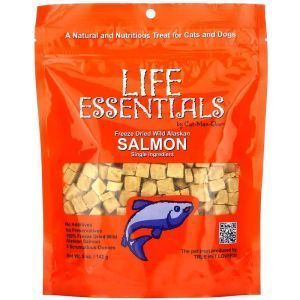 Дикий лосось с Аляски для кошек и собак, Freeze Dried Wild Alaskan Salmon, Cat-Man-Doo, Life Essentials, лиофилизированный, 142 г
