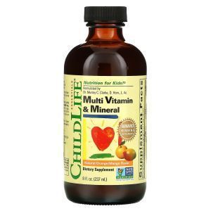 Витамины для детей (Multi Vitamin & Mineral), ChildLife, апельсин-манго, 237 мл (Default)