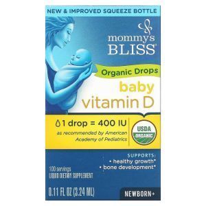 Витамин Д, Vitamin D, Mommy's Bliss, для новорожденных +, органик, 3,24 мл