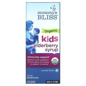 Сироп бузины для иммунитета, Elderberry Syrup + Immunity Boost, Mommy's Bliss, 90 мл