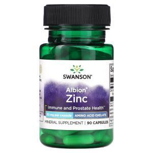 Цинк, Albion Zinc, Swanson, 30 мг, 90 капсул