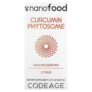 Фитосома куркумина, Curcumin Phytosome, Codeage, вкус цитруса, 1000 мг, 59.2 мл
