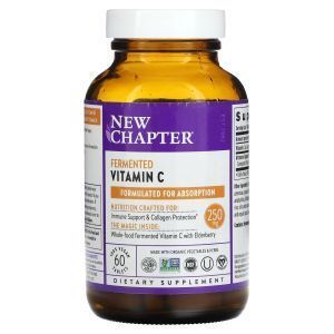 Витамин С ферментированный, Fermented Vitamin C, New Chapter, 250 мг, 60 веганских таблеток