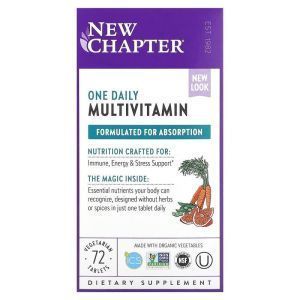 Мультивитаминный комплекс, Only One Multivitamin, New Chapter, 1 в день, 72 таблетки