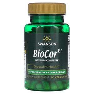 Пищеварительные ферменты, BioCore, Swanson, полный комплекс, 90 вегетарианских капсул
