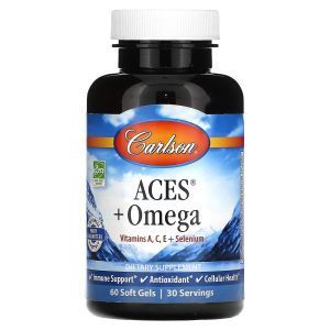 Антиоксиданты + Омега, ACES + Омега, Carlson, 60 гелевых капсул 