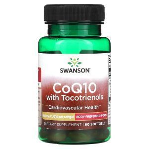 Коэнзим Q10, CoQ10, Swanson, с токотриенолами, 100 мг, 60 гелевых капсул