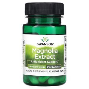 Экстракт магнолии, Magnolia, Swanson,  200 мг, 30 вегетарианских капсул