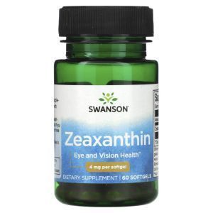 Зеаксантин, Zeaxanthin, Swanson, 4 мг, 60 гелевых капсул