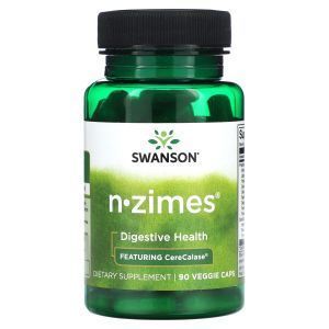 Пищеварительные ферменты, N-Zimes, Swanson, 90 вегетарианских капсул
