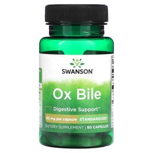 Бычья желчь, Ox Bile, Swanson, 90 мг, 60 капсул