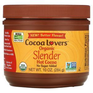 Горячее какао Slender, Hot Cocoa, Now Foods, Real Food, 284 г