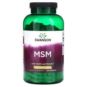 МСМ (метилсульфонилметан), MSM, Swanson, 1000 мг, 240 капсул
