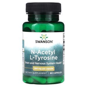 N-ацетил L-тирозин, N-Acetyl L-Tyrosine, Swanson, 350 мг, 60 капсул
