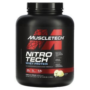 Сывороточный протеин, ваниль, Nitro-Tech, Muscletech, источник сывороточных пептидов и изолята, 1.81 кг.