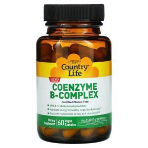 Витамин В, комплекс, Coenzyme B-Complex, Country Life, 60 капсул
