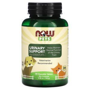 Витамины для собак и кошек, Urinary Support For Dogs/Cats, Now Foods, Pets, поддержка мочеиспускания, 90 жевательных таблеток