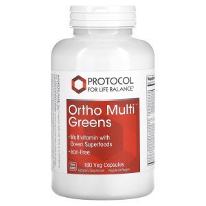 Мультивитамины и Суперфуд, Ortho Multi Greens, Protocol for Life Balance, 180 растительных капсул