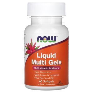 Мультивитамины, Liquid Multi Gels, NOW Foods, 60 гелевых капсул