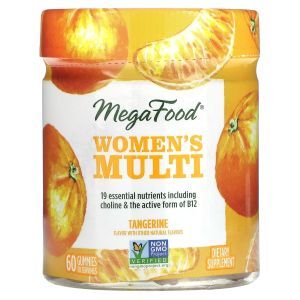 Мультивитамины для женщин, Women's Multi, Mega Food, вкус мандарина, 60 жевательных конфет