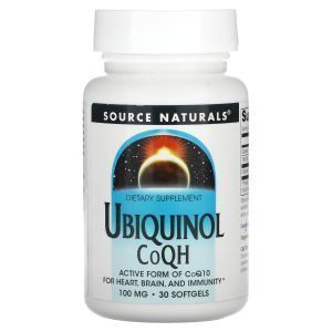 Убихинол CoQH, Ubiquinol, Source Naturals, 100 мг, 30 гелевых капсул
