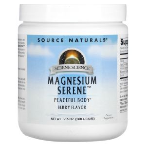 Магний, Magnesium Serene, Source Naturals, ягодный вкус, 500 г
