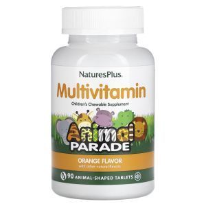 Мультивитамины и минералы для детей, Multi-Vitamin & Mineral Supplement, Nature's Plus, апельсиновый вкус, 90 таблеток в форме животных