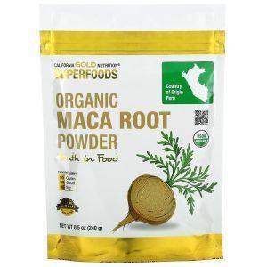Мака, корень, Maca Root, California Gold Nutrition, органик, порошок, 240 г