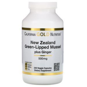 Мидии, имбирь (формула здоровья), Mussel Plus Ginger, California Gold Nutrition, 500 мг, 240 капсул (Default)