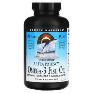 Рыбий жир в капсулах, Omega-3 Fish Oil, Source Naturals, арктический, 850  мг, 120 капсул