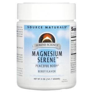 Магний, Magnesium Serene, Source Naturals, ягодный вкус, 141.7 г