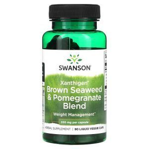 Бурые водоросли и гранат, Xanthigen Brown Seaweed & Pomegranate Blend, Swanson, смесь, 90 жидких вегетарианских капсул
