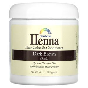 Хна для волос, Henna, Rainbow Research, шатен, цвет и кондиционер, 113г.