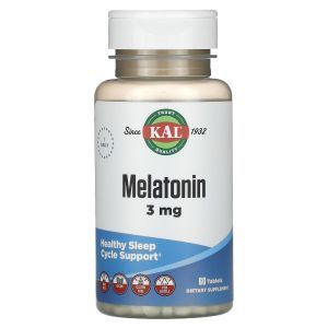 Мелатонин, Melatonin, KAL, 3 мг, 60 таблеток