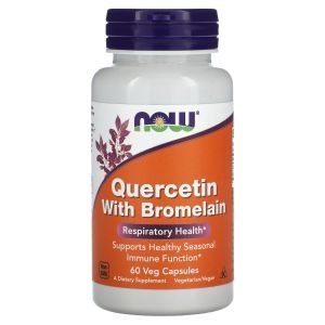 Кверцетин та бромелайн, Quercetin Bromelain, NOW Foods, 60 растительных капсул