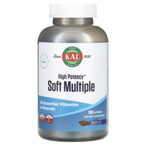 Мультивитамины, Soft Multiple, KAL, высокоэффективные, 240 гелевых капсул
