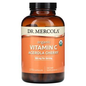 Витамин С, Vitamin C, Dr. Mercola, органик, вишня ацерола, 166 мг, 270 капсул
