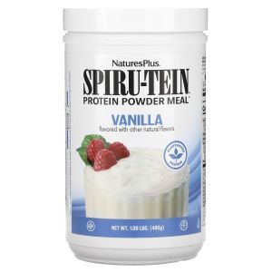 Протеин растительный, Spiru-Tein Protein Powder Meal, NaturesPlus, порошок, вкус ванили, 480 г
