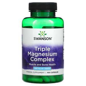 Комплекс магния, Triple Magnesium Complex, Swanson, 400 мг, 100 капсул