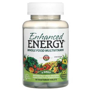 Мультивитамины, Enhanced Energy, Whole Food Multivitamin, KAL, 90 вегетарианских таблеток
