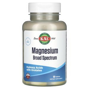 Магний, Magnesium, KAL, широкого спектра, 60 таблеток
