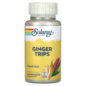 Имбирь и витамин В6, Ginger Trips, Solaray, 60 жевательных таблеток