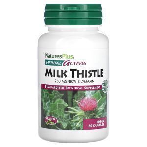 Расторопша, Milk Thistle, Nature's Plus, Herbal Actives, 250 мг, 60 капсул