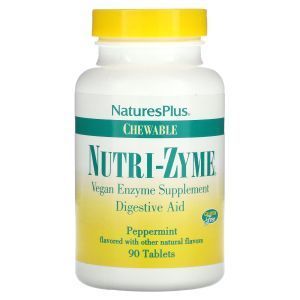 Ферменты, Nutri-Zyme, Nature's Plus, вкус мяты, 90 жевательных таблеток